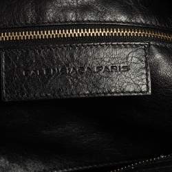 Pre Owned Balenciaga Black Perforated Leather GH City Tote
