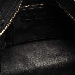 Pre Owned Balenciaga Black Perforated Leather GH City Tote