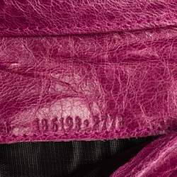 Pre Owned Balenciaga Pink Leather City Compact Wallet