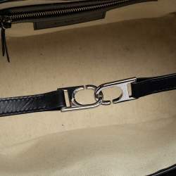 مملوكة مسبقًا حقيبة يد بالنسياغا كاباس قصه كانفاس وجلد أبيض / أسود 