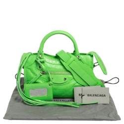 Pre Owned Balenciaga Lime Green Leather Mini Classic City Bag