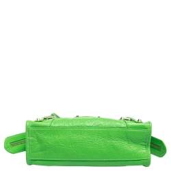 Pre Owned Balenciaga Lime Green Leather Mini Classic City Bag