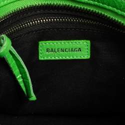 Pre Owned Balenciaga Lime Green Leather Mini Classic City Bag