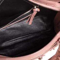 Pre Owned Balenciaga Light Pink Python And Leather Mini Classic City Bag