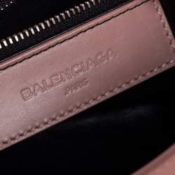 Pre Owned Balenciaga Light Pink Python And Leather Mini Classic City Bag