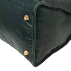 مملوكة مسبقًا Balenciaga Dark Green Lambskin Leather Giant 21 Work Bag