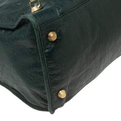 مملوكة مسبقًا Balenciaga Dark Green Lambskin Leather Giant 21 Work Bag