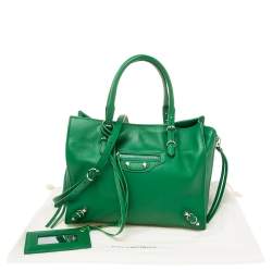 Pre Owned حقيبة يد بالنسياغا ميني بابيه أيه4 جلد أخضر