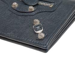 Pre Owned Balenciaga Anthracite Leather City Bifold Wallet