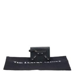 Pre Owned Balenciaga Anthracite Leather City Bifold Wallet