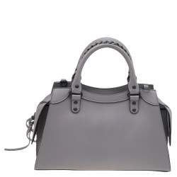 Pre Owned Balenciaga Grey Leather Small Neo Classic Tote