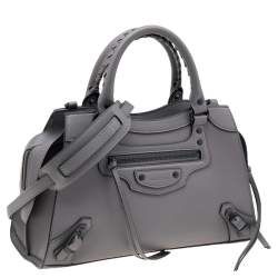 Pre Owned Balenciaga Grey Leather Small Neo Classic Tote