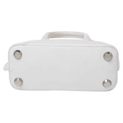 Pre Owned حقيبة ساتشل بالنسياغا فيل شعار ماركة جلد أبيض إكس إكس سمول