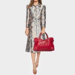 Pre Owned Balenciaga Red Leather GRH Classic City Tote