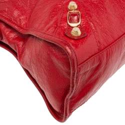 Pre Owned Balenciaga Red Leather GRH Classic City Tote