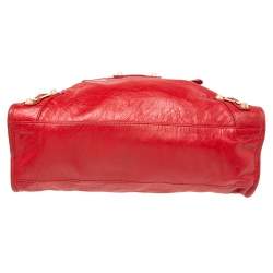 Pre Owned Balenciaga Red Leather GRH Classic City Tote