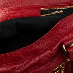 Pre Owned Balenciaga Red Leather GRH Classic City Tote