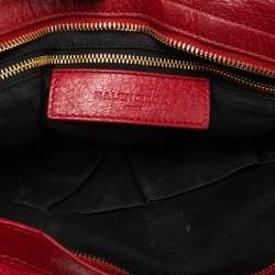 Pre Owned Balenciaga Red Leather GRH Classic City Tote