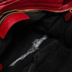 Pre Owned Balenciaga Red Leather GRH Classic City Tote