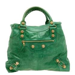 Balenciaga Green Leather GGH Brief Bag