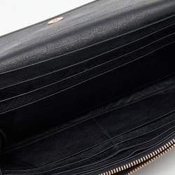 Pre Owned Balenciaga Black Leather City Flap Continental Wallet