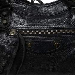 Pre Owned  Balenciaga Black Leather Mini Classic City Bag