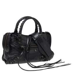 Pre Owned  Balenciaga Black Leather Mini Classic City Bag