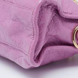 Pre Owned Balenciaga Pink Leather Mini Classic City Bag