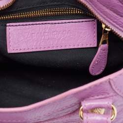 Pre Owned Balenciaga Pink Leather Mini Classic City Bag