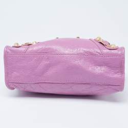 Pre Owned Balenciaga Pink Leather Mini Classic City Bag