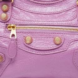 Pre Owned Balenciaga Pink Leather Mini Classic City Bag