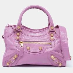 Pre Owned Balenciaga Pink Leather Mini Classic City Bag