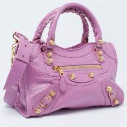 Pre Owned Balenciaga Pink Leather Mini Classic City Bag