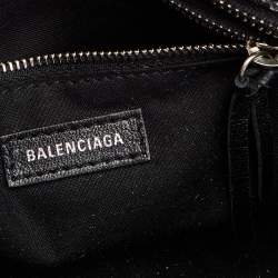 Pre Owned Balenciaga Silver Python Embossed Leather Mini Classic City Bag