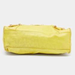 Pre Owned Balenciaga Yellow Leather GGH Classic City Tote