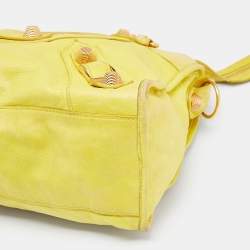 Pre Owned Balenciaga Yellow Leather GGH Classic City Tote