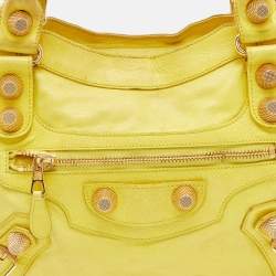Pre Owned Balenciaga Yellow Leather GGH Classic City Tote