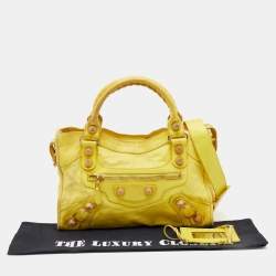 Pre Owned Balenciaga Yellow Leather GGH Classic City Tote