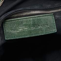 Pre Owned Balenciaga Green Leather Giant 21 Silver Midday Bag