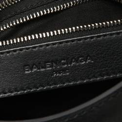 Pre Owned Balenciaga Black Leather Mini Amp Plate Silver Classic City Bag