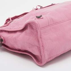 Pre Owned Balenciaga Pink Leather RH Classic City Tote