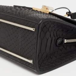 مملوكة مسبقًا Balenciaga Black Python Le Dix Cartable S Top Handle Bag