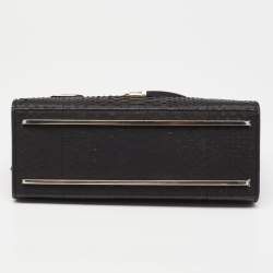 مملوكة مسبقًا Balenciaga Black Python Le Dix Cartable S Top Handle Bag