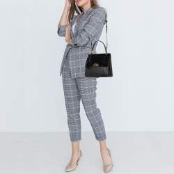 مملوكة مسبقًا Balenciaga Black Python Le Dix Cartable S Top Handle Bag