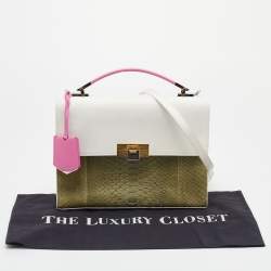 Pre Owned  حقيبة بالنسياغا لو ديكس كارتيبل جلد ثعبان وجلد متعدد الألوان  بيد علوية 