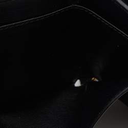 Pre Owned Balenciaga Black Leather Mini Logo Print Wallet on Chain