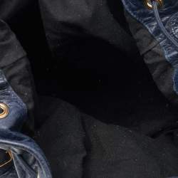 Pre Owned Balenciaga Navy Blue Leather GGH Pompon Hobo