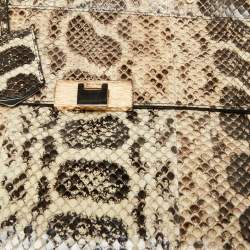 Pre Owned حقيبة بالنسياغا لو ديكس كارتيبل جلد ثعبان بيج بيد علوية