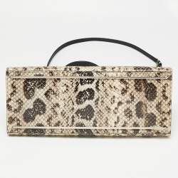 Pre Owned حقيبة بالنسياغا لو ديكس كارتيبل جلد ثعبان بيج بيد علوية