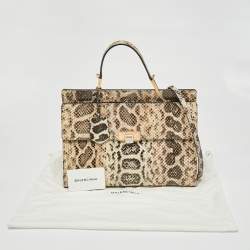 Pre Owned حقيبة بالنسياغا لو ديكس كارتيبل جلد ثعبان بيج بيد علوية